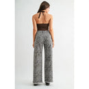 Mica Denim Wild Side High-Rise Leopard Wide Leg Jeans