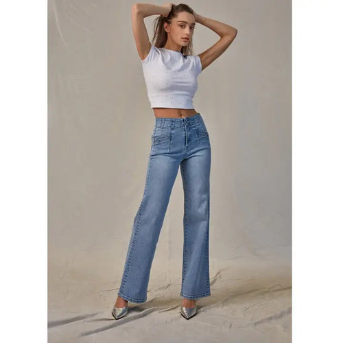 Mica Denim Madison High-Rise Wide Leg Jeans