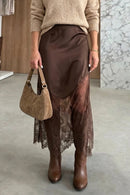 The Mocha Lace Midi Skirt