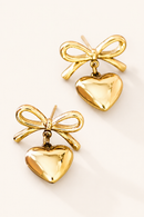 The Adeline Bow Heart Earrings