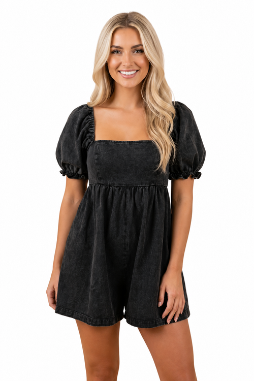 The Wren Denim Romper
