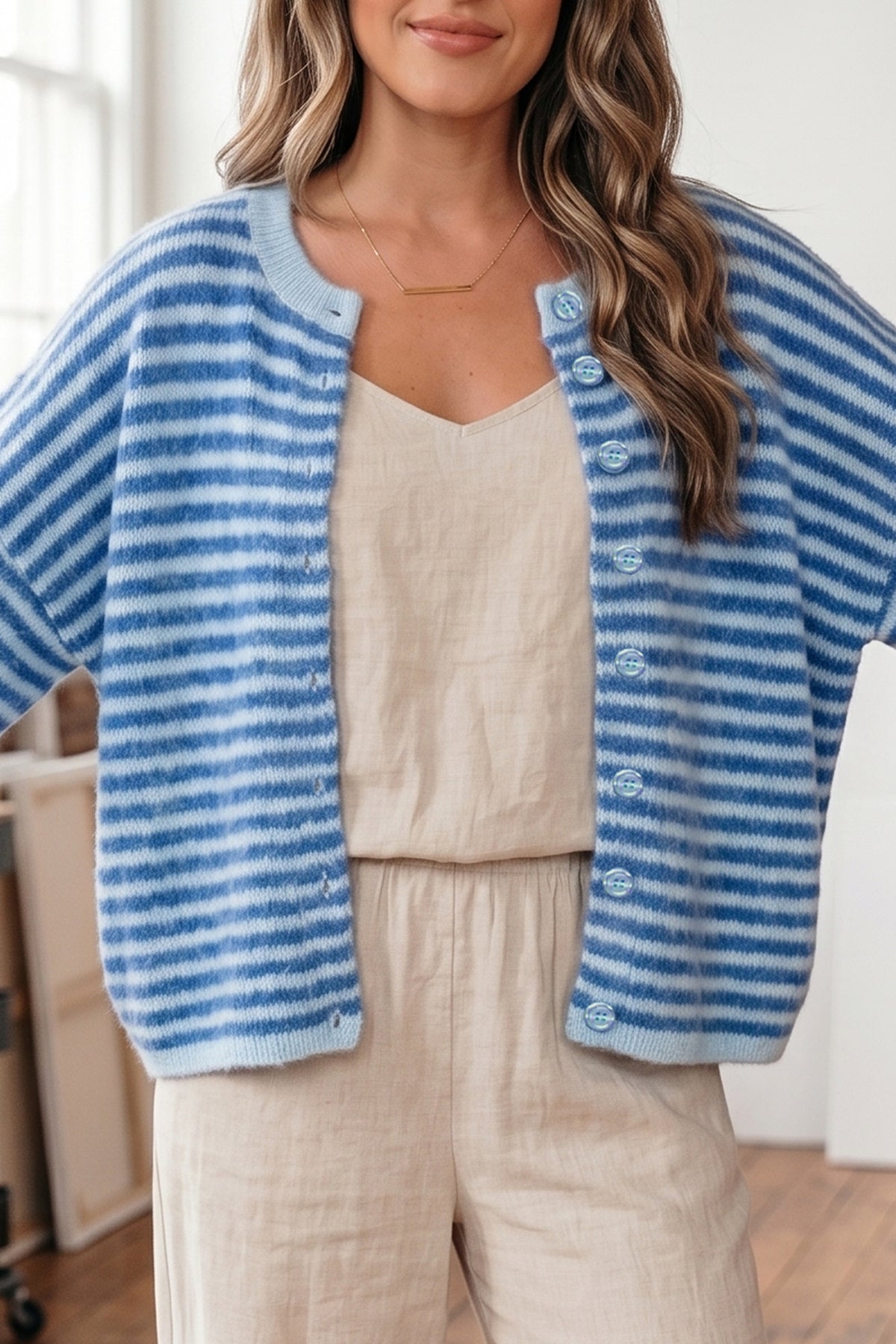 The Coastal Stripe Knit Cardigan