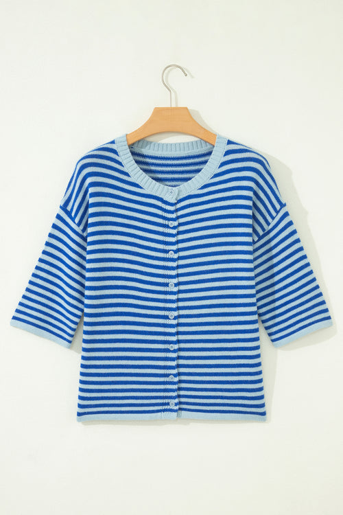 The Coastal Stripe Knit Cardigan