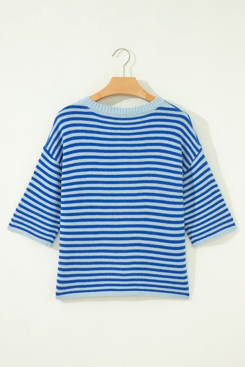 The Coastal Stripe Knit Cardigan