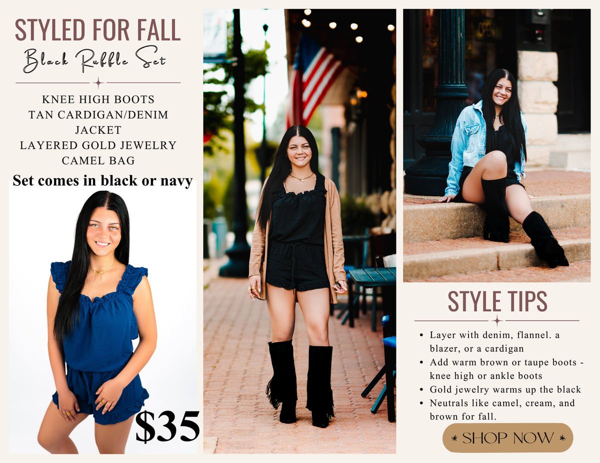 The Midnight Ruffle Set