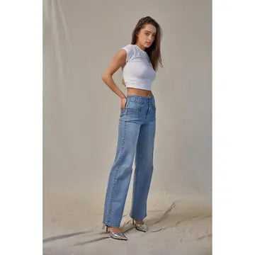 Mica Denim Madison High-Rise Wide Leg Jeans